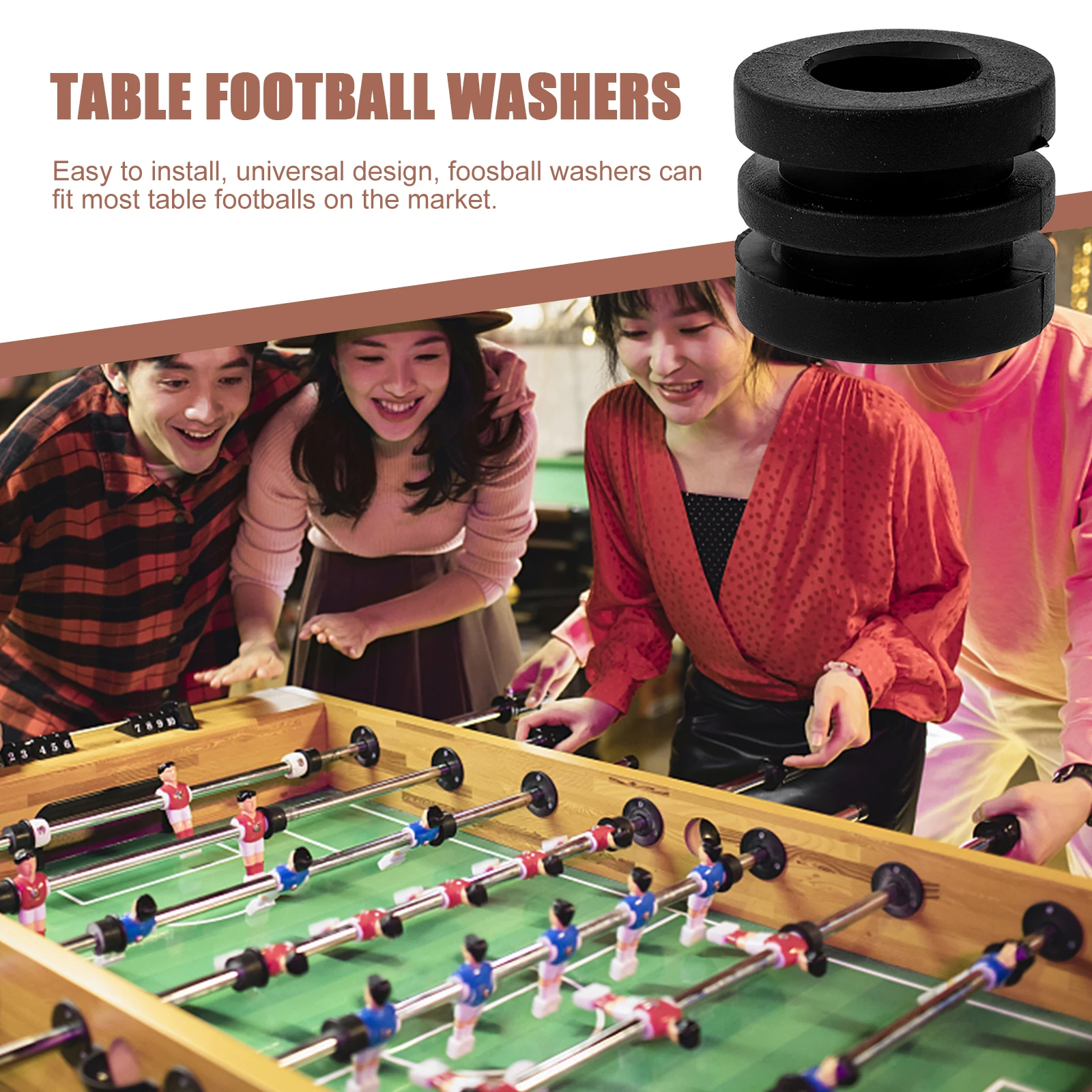 

16pcs Table Football Washers Replacement Parts For Foosball Table Elastic Gaskets Small Size Lightweight Universal Fit Durable