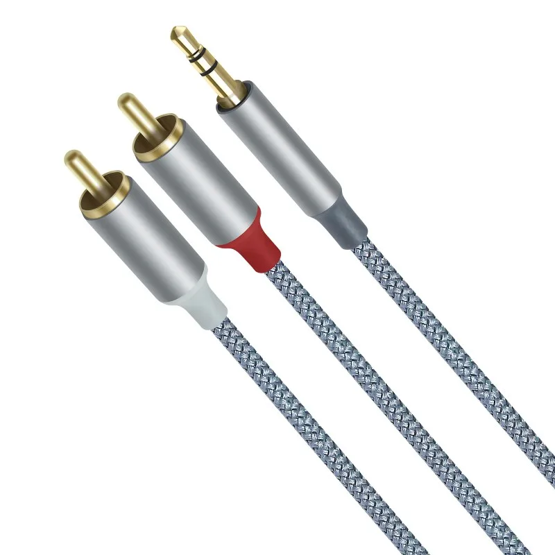 3PCS Hifi Y Splitter Adapter Audio Cable 3.5mm Male To 2RCA Male Stereo AV Cable For Computer Speaker