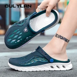 2024 Men Sandals Men Casual Summer High Quality Hole Water Shoes Mesh Breathable slippers Outdoor Beach Flat Slippers