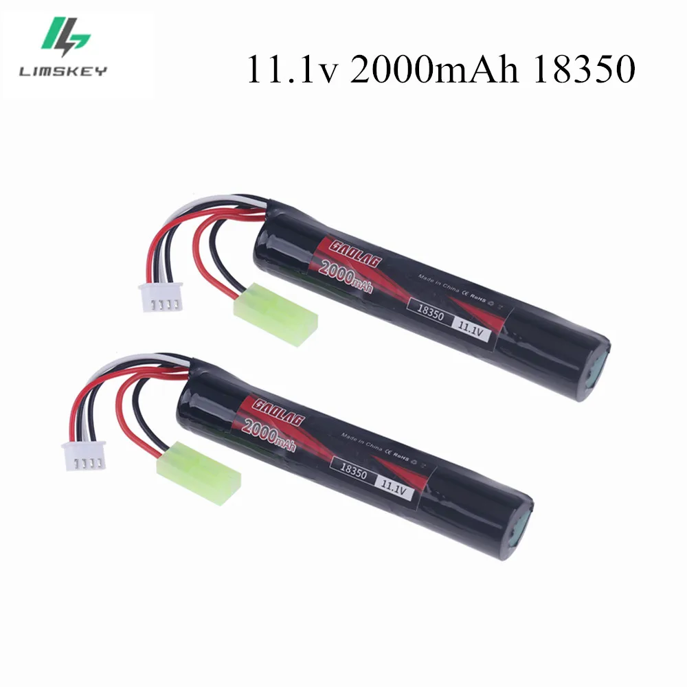 11.1v 2000mah 25c 18350 Lipo Battery Small Tamiya Plug For Water Ball Automatic Pneumatic Toys Gun/Electric Splatter Ball Gun