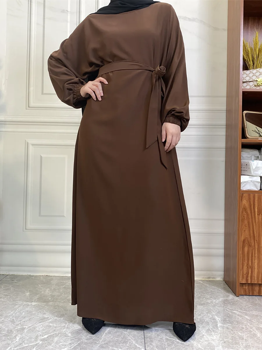 حار سيلي أسلوب بسيط فساتين مغربية قفطان تركيا بلون الخليج عبايات المرأة الإسلامية فستان طويل مسلم السعودية رداء رمضان 62