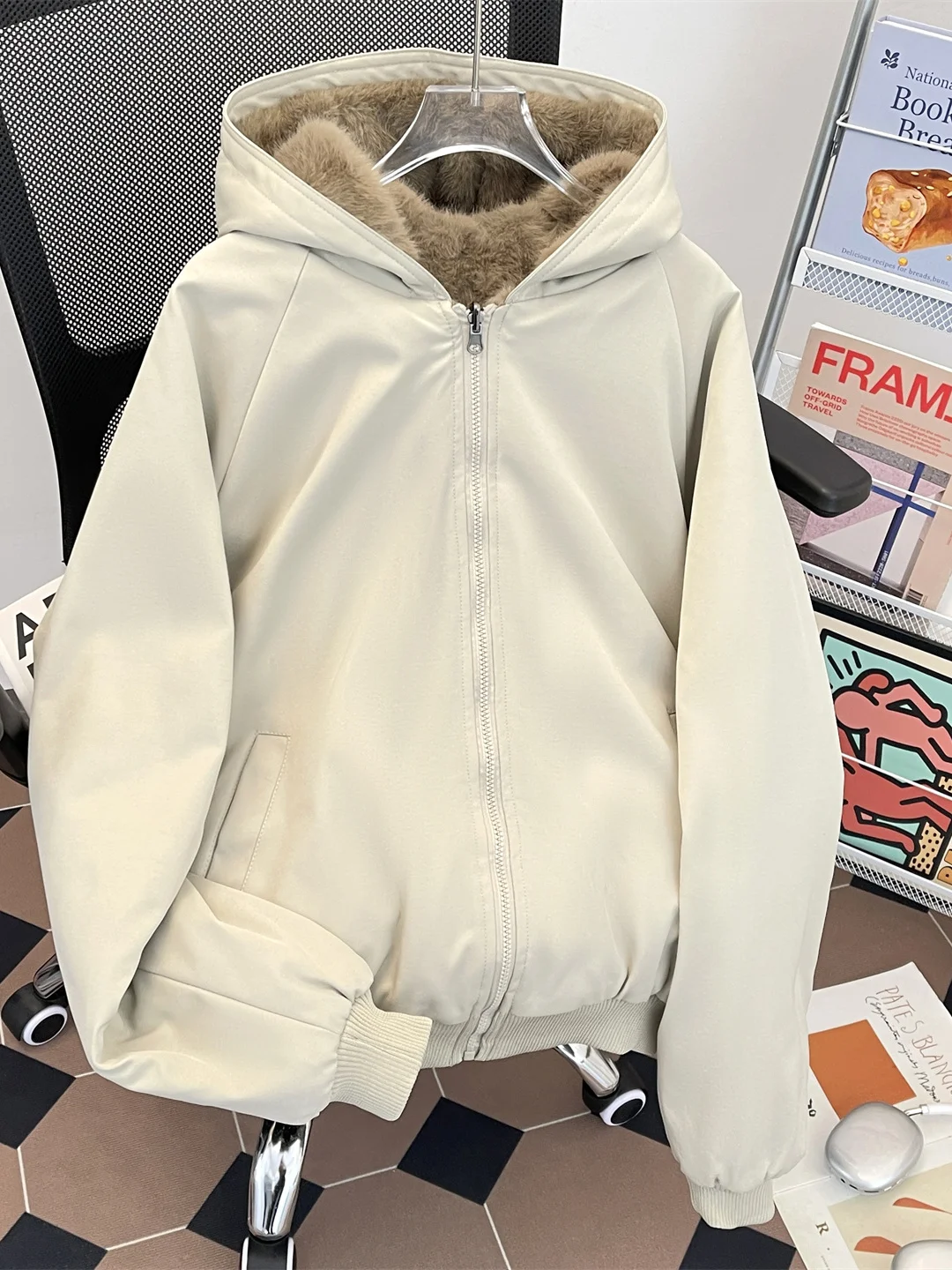 

Men's Hooded Thiened Fce Lined Cotton Jaet Winter Warm Outerwear Casual Sle Long Sve Regular Fit Youth Faion