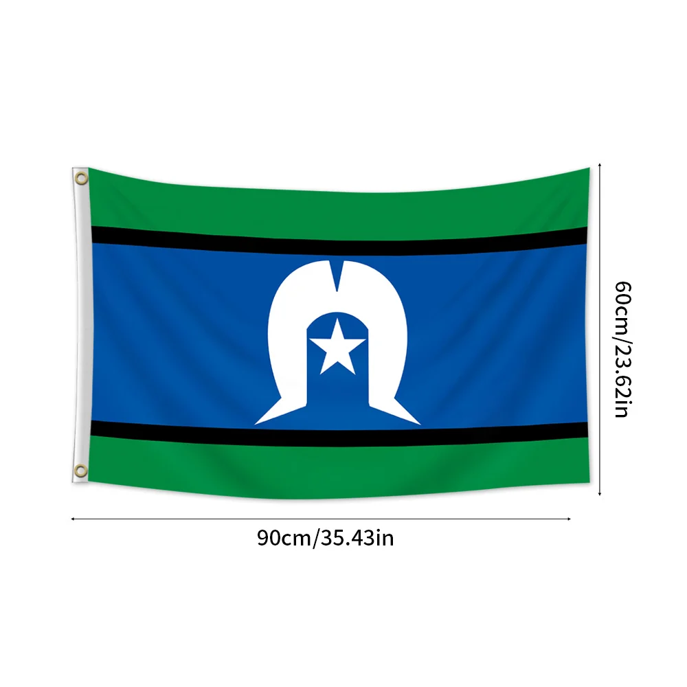 1pc Torres Strait Islands Flag Australia, Torres Strait Islander Flag, 2X3Ft & 3X5Fts, Polyester, Outdoor Yard Garden Decor