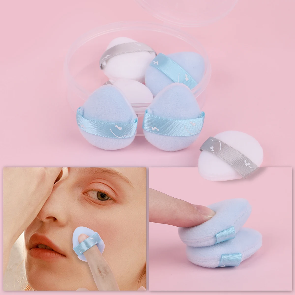 بدلات مكياج منفوخة مع صناديق ، نفخة بودرة مخفوقة ، قفزة ناعمة ، تستخدم لمكياج الوجه ، لونين ، 6