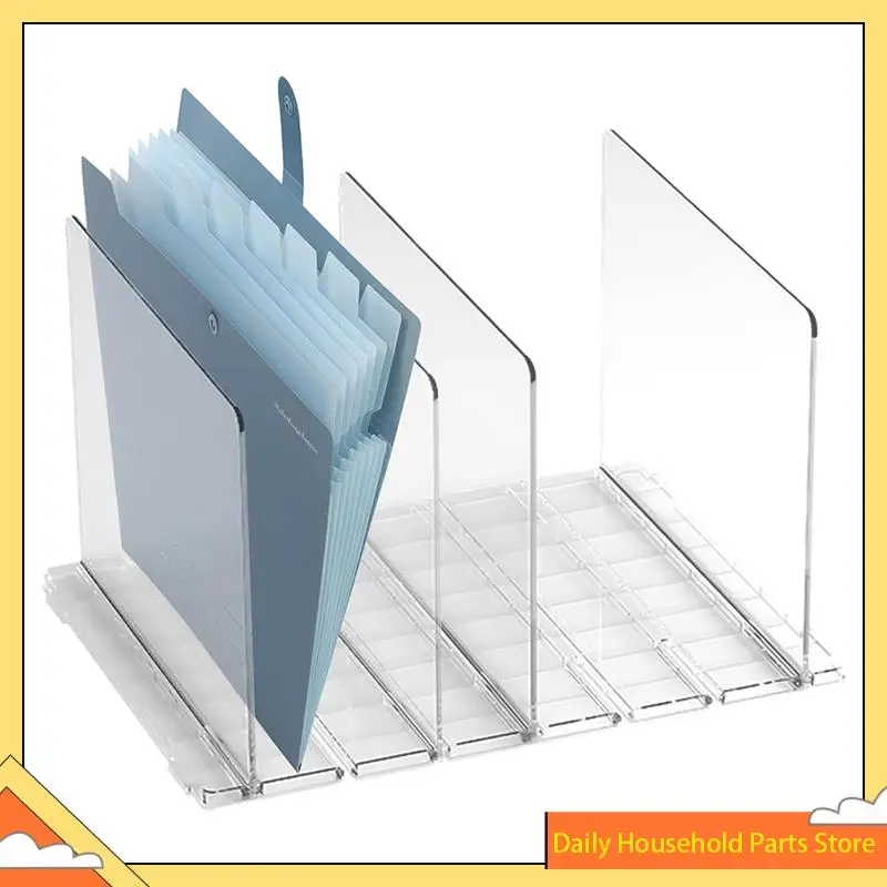 Acrylic Desktop File Sorter Organizer, 4 Compartments Mail Organizers For Desk, For Desktop, Shelf, Office,Organizer HOT!