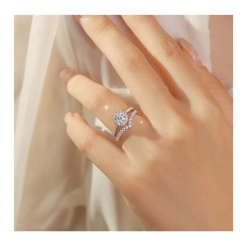 

Super Flash Heart-shaped Zircon Ring Women's New Light Luxury High-end Index Finger Ring Fashionable Exquisite and Versatile Adj