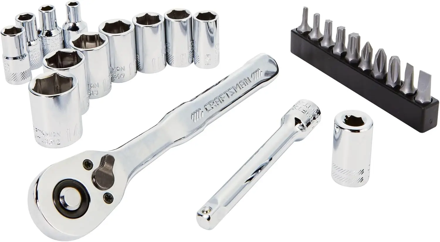 

Socket Set, 24-Piece, 1/4 Inch Drive, Metric, Includes Storage Case (CMMT12110LZ)