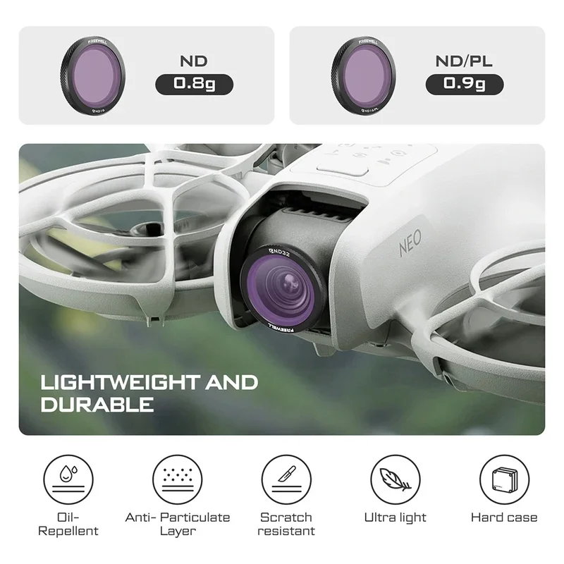 Набор магнитных фильтров Freewell для дронов Bright Day, 3 шт. (ND8PL/ND16PL/ND32PL), совместимые с объективами дронов DJI Neo.