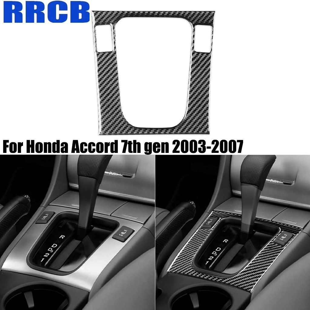 

For Honda Accord 7th Gen 2003-2007 Carbon Fiber Center Console Gear Shift Panel Interior Cover Sticker Auto Trim Car Accessories