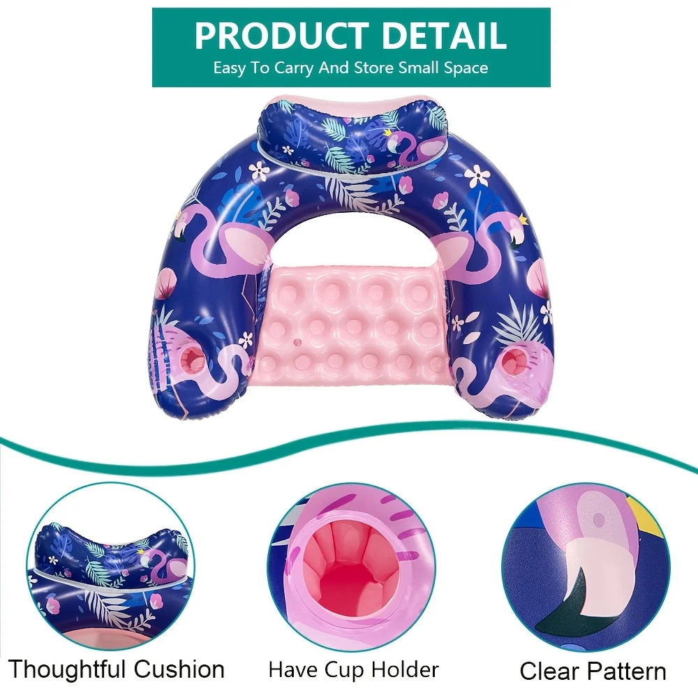 1pc inflável em forma de u folha havaiana flamingo flutuador material pvc brinquedo de água adequado para praia férias piscina suprimentos