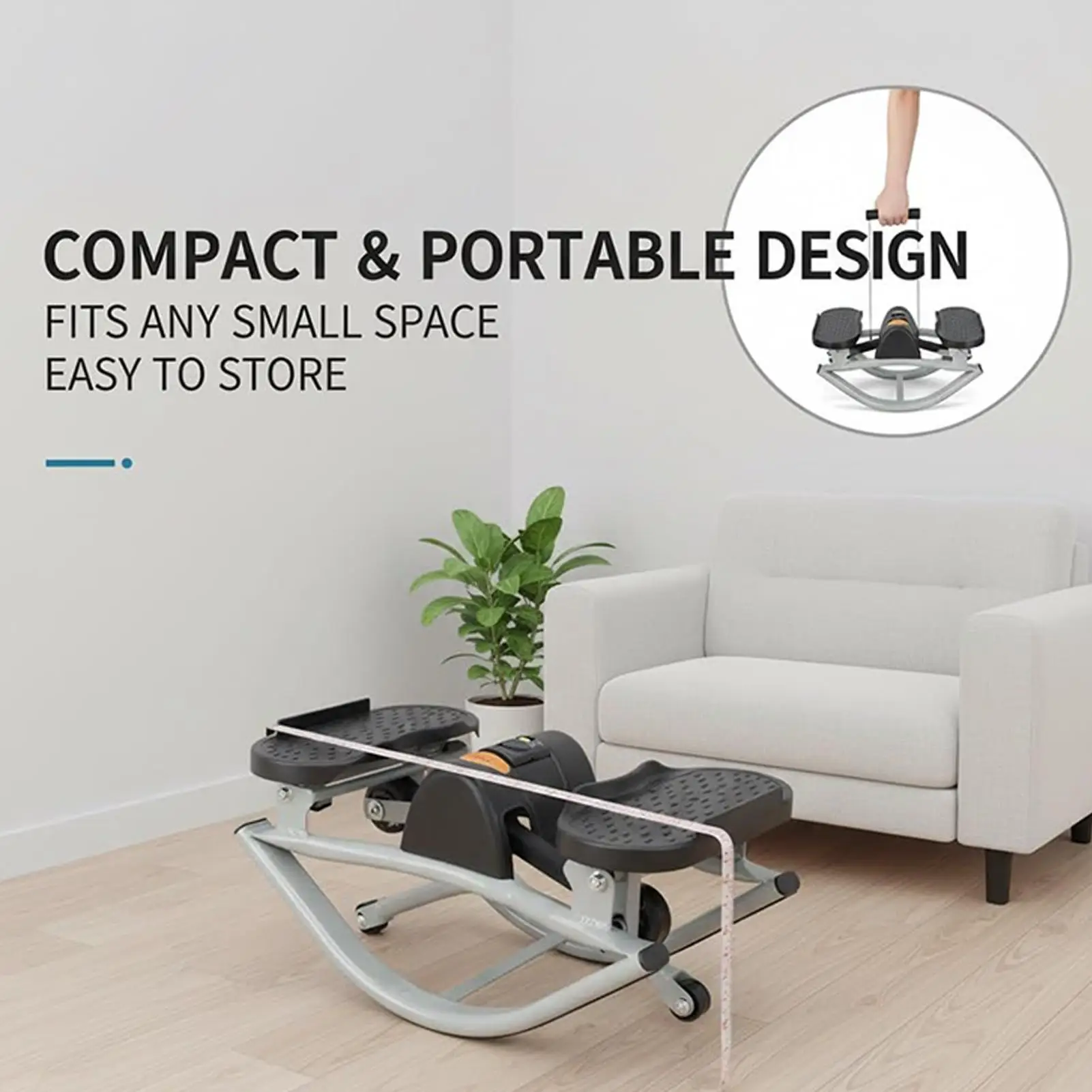معدات تمارين Rock Stepper للساقين، آلة السائر الجانبية الصامتة المحمولة لمكتب النوم في الشقة المنزلية