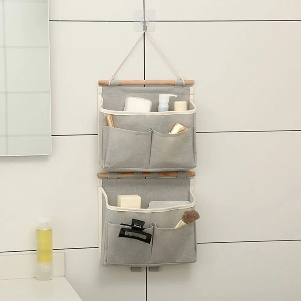Wall Mounted Multiple Pockets Storage Bag Waterproof Hanging Bag Bedside Organizer Sundries Storage Pouches For Home Dormitory