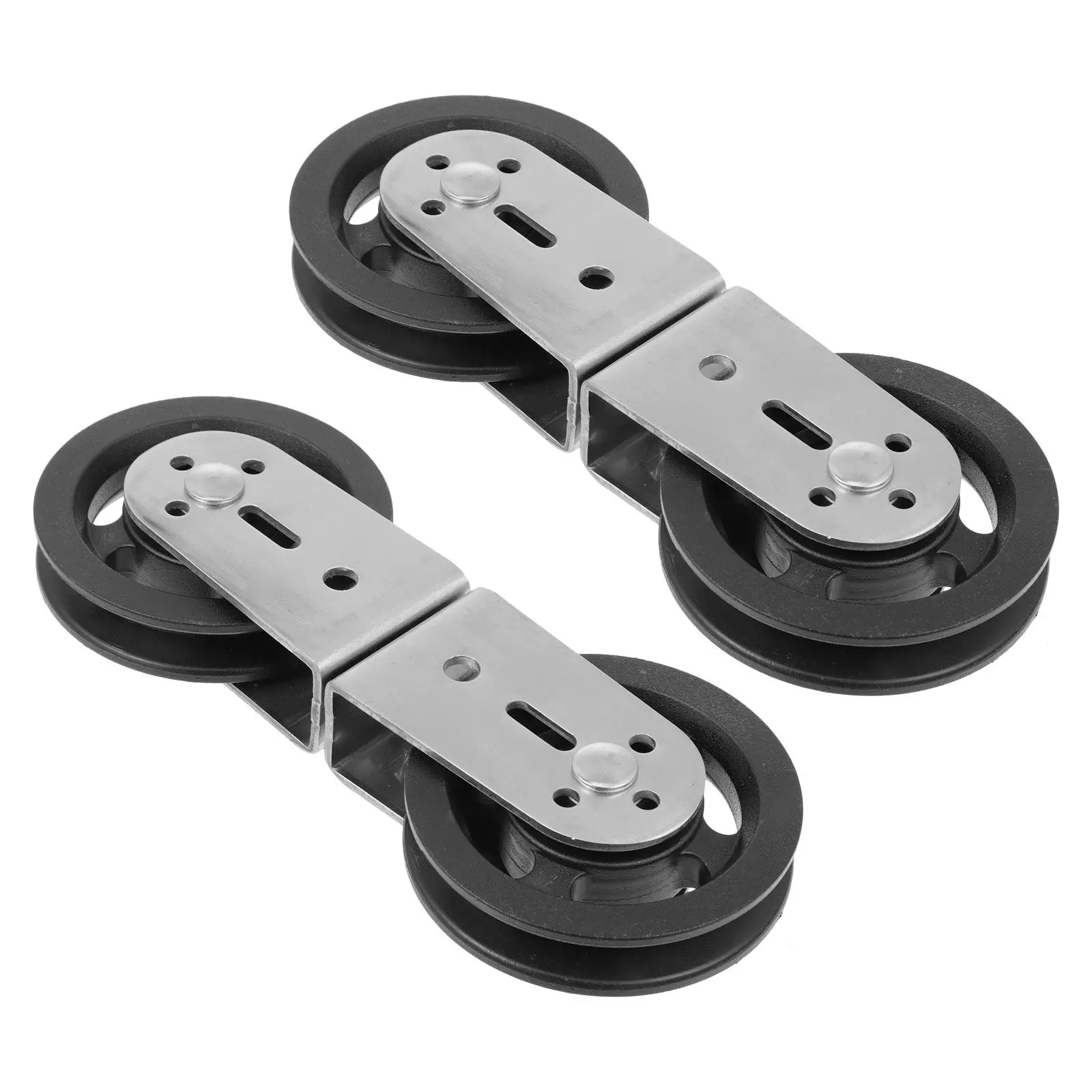 2Pcs 8-Shape Double Pulley Attachment Durable Home Gym Pulley Wheel Replacement Smooth Operation Weight Lifting Kit