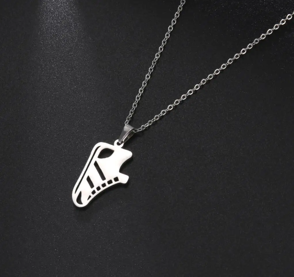 1PC Sport Shoes Pendant Necklaces for Men Boy Stainless Steel Male Gym Fitness Necklace Weightlifting Gift F1318