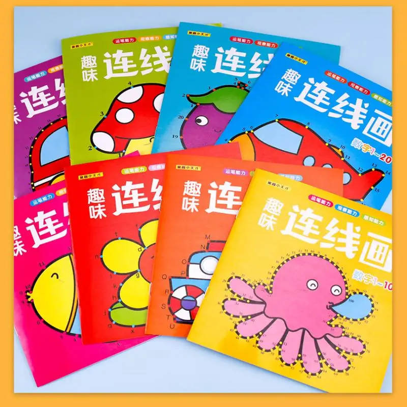 8PCS Kindergarten Graffiti Coloring Drawing Books Set Children's Drawing Book 2-3-6 Year Old Baby Coloring Book