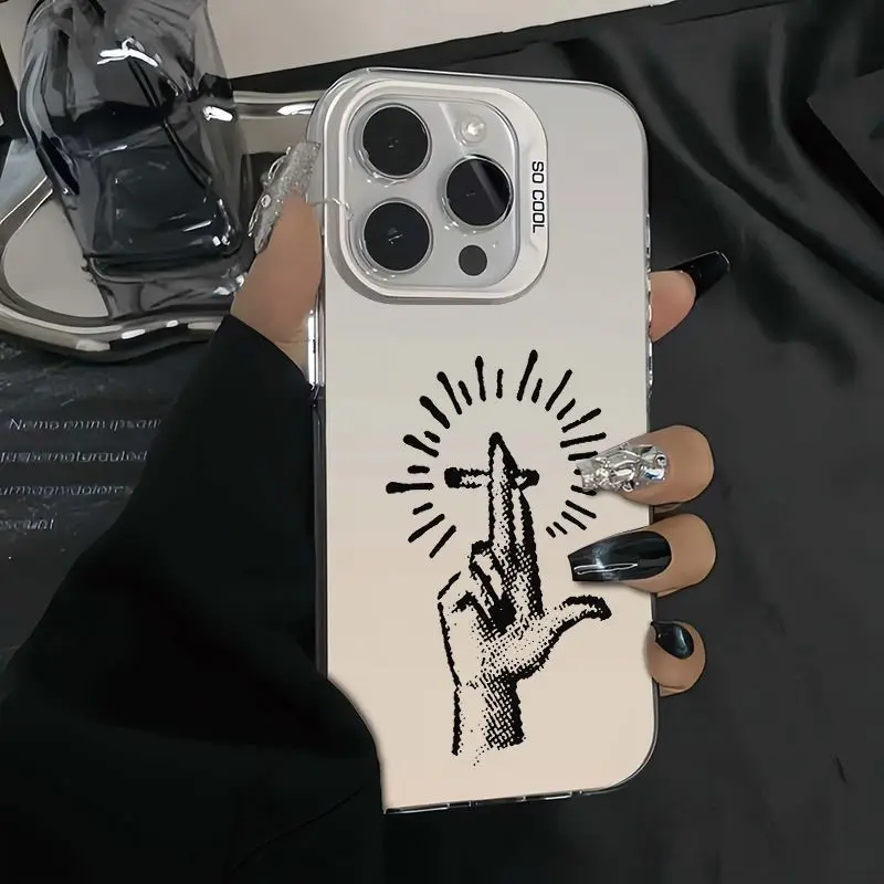 

God Light A Cigarette INS Style Phone Case For iPhone 16 15 14 13 12 11 Pro Max XR XS MAX 7 8 PLUS MINI INS Luxury Matte Cover