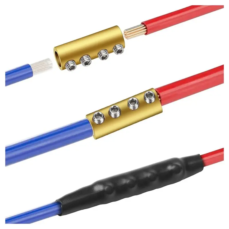 B50C 30Pcs Gauge Wire Connector Nut Kit, Splicing Wiring Connection Terminal, With Screws And Heat Shrink Tube