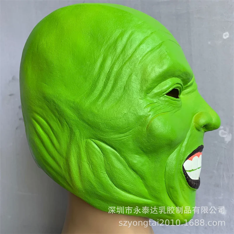 The Mask Movie Jim Carrey Cosplay Mask Green Mask Halloween Party Green Funcy Dress Adult Props