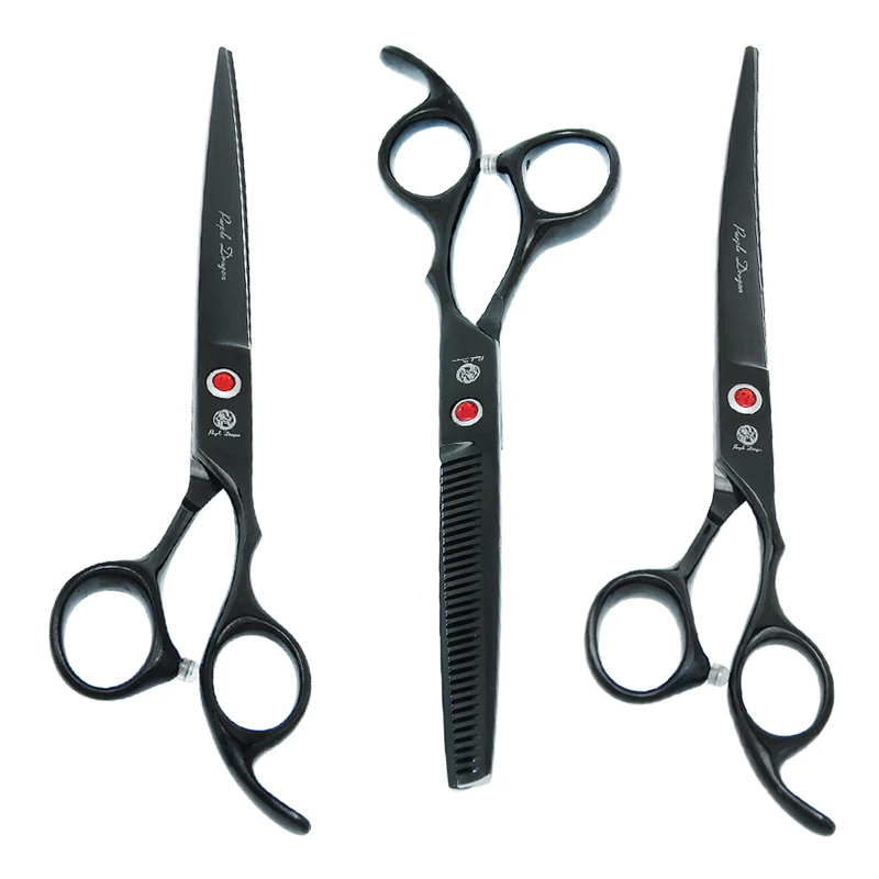 

Purple Dragon 7 inch Pet Scissors Japan Steel Animal Grooming Curved Cutting Scissors Dog Thinning Shears Pet Accessories B0026B