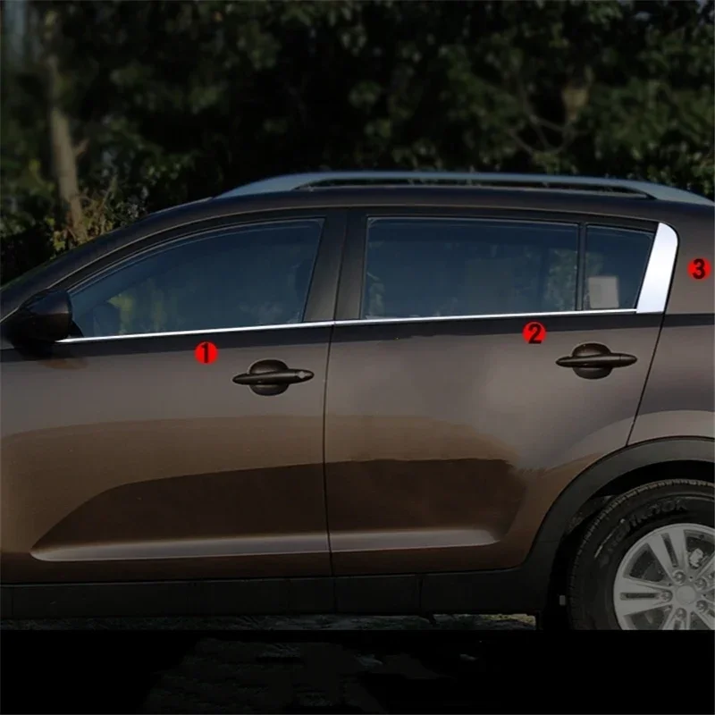 

WELKINRY For Kia Sportage SL 3rd Generation 2010-2019 Stainless Steel Car Body Door Window C Pillar Column Bottom Lower Trim