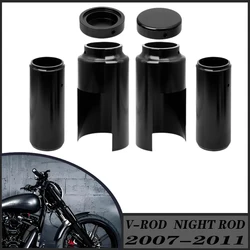 For Harley V-Rod Vrod Muscle Night Rod Special 2007-2011 Motorcycle Black Upper Lower Front Fork Cover Tube Cap Kits Protector
