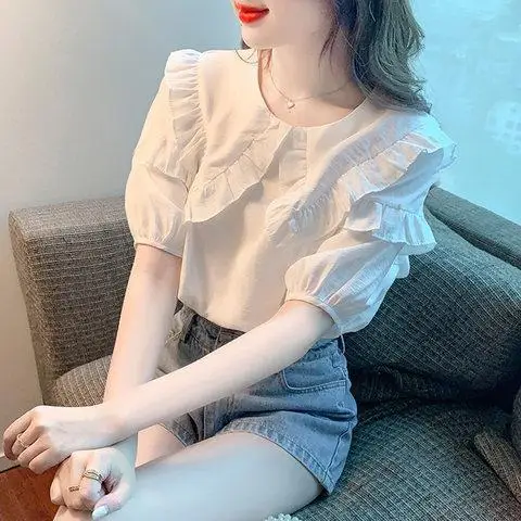 

Doll Collar Chiffon Shirt Women's New Fashionable Top