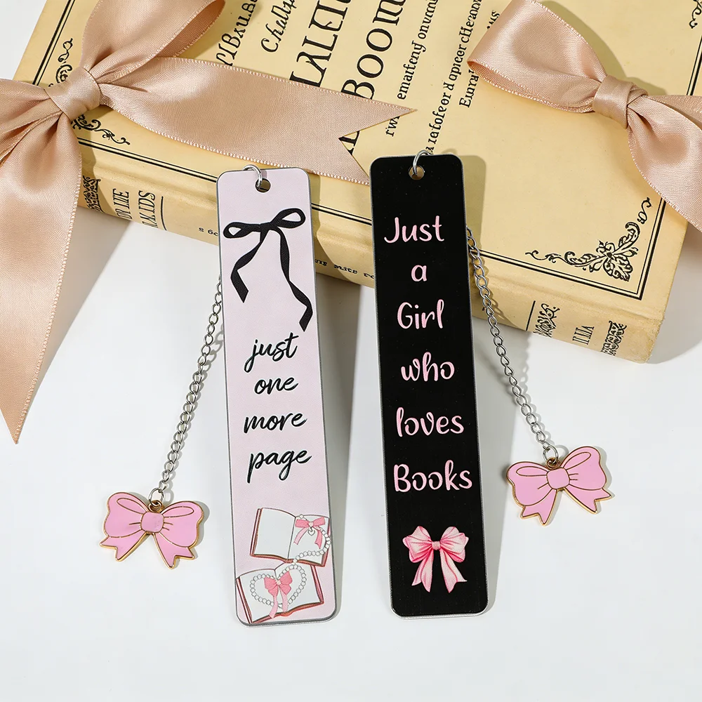 Pink Bow Bookmark Cute Bookmark for Women Funny Bookmark Reader's Charm Valentine's Day Gift for Wife School Supplies