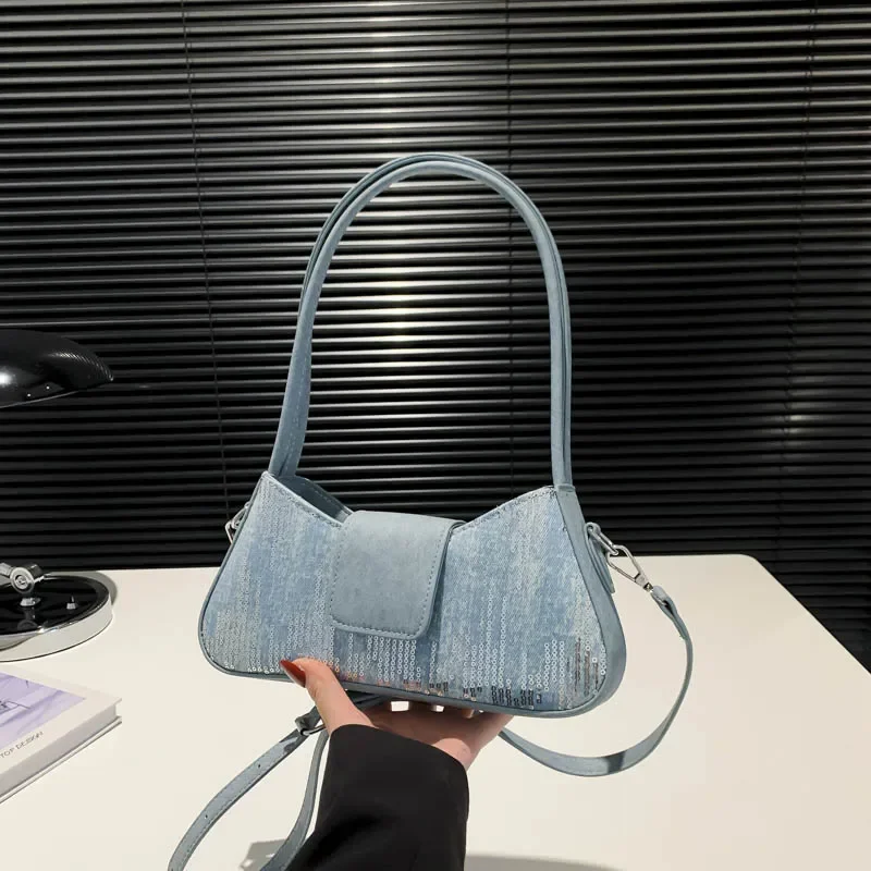 

Trendy and Versatile Sequined Underarm Bag Fashion Niche Shoulder Bag Women Handbags Messenger Bag Fashion Umhängetasche