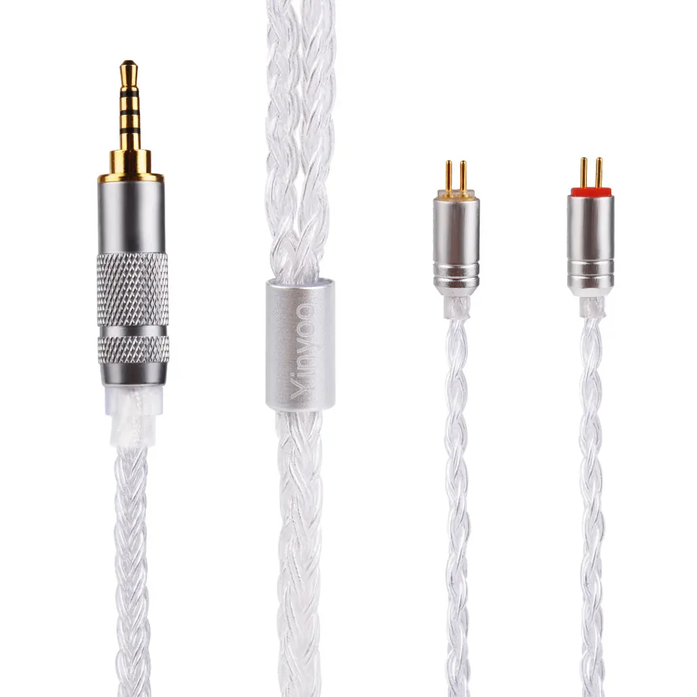 Yinyoo 16 Core Earphone Cable Silver Plater 2.5/3.5/4.4mm Upgrade Cable with MMCX/2PIN/QDC for KZ ZST AS16 ZSN PRO EDX Earphone