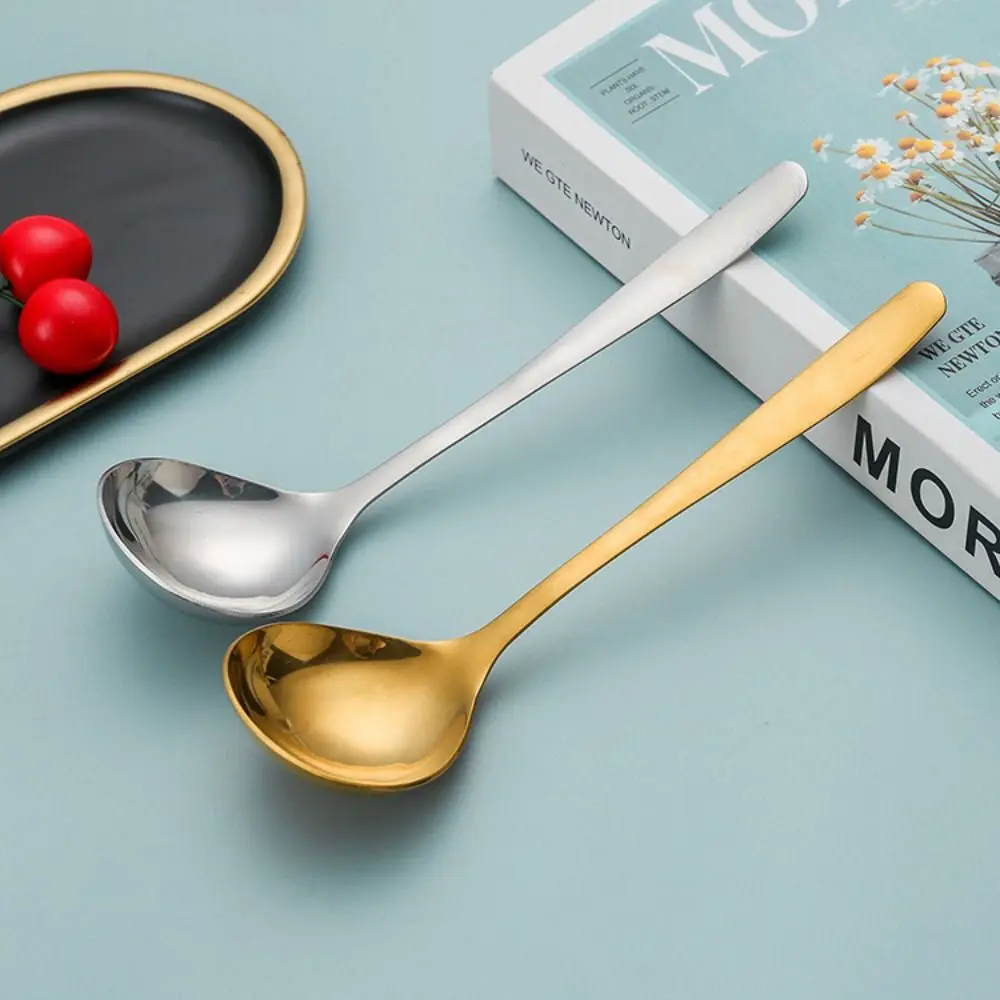 

High Quality Stainless Steel Soup Spoons Thickening Long Handle Stirring Spoons Kitchen Accessories Gadgets Household