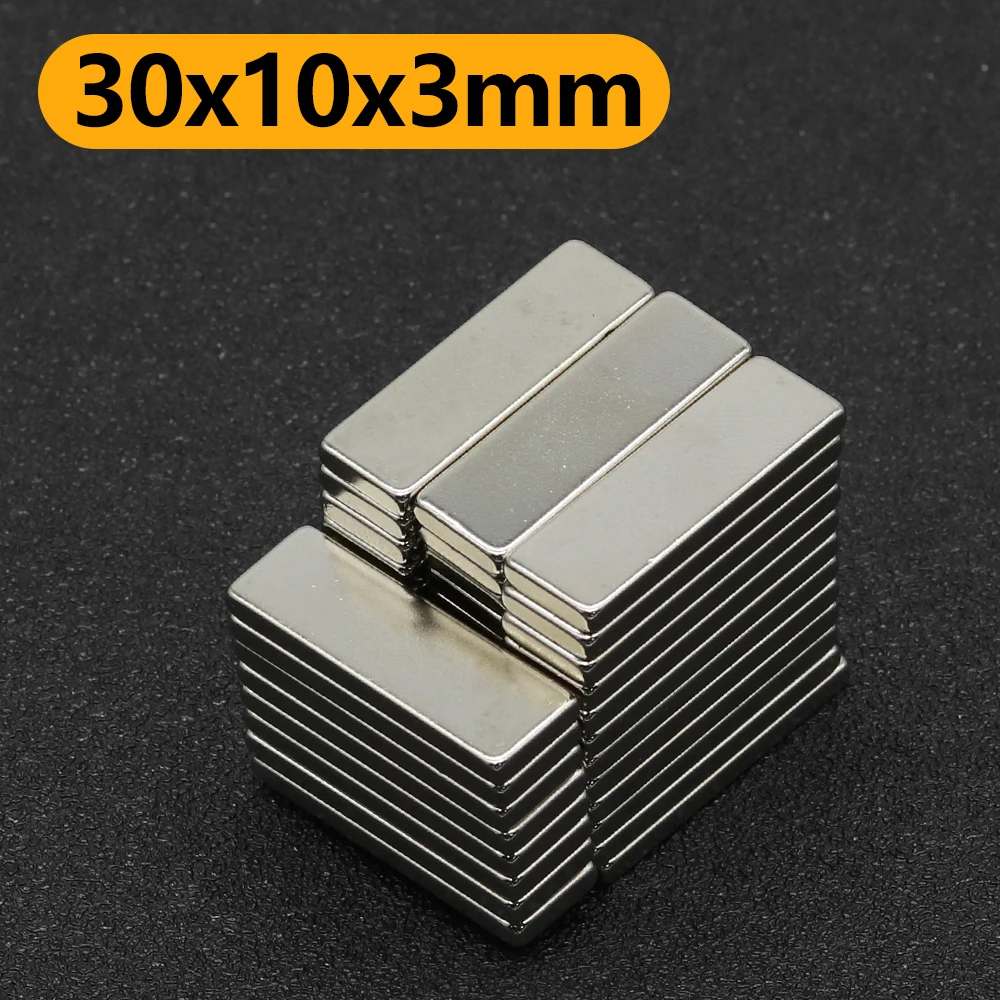 2~100Pcs 30x10x3mm N35 NdFeB Block Magnet Super Powerful Neodymium Magnets  Strong Permanent Magnetic imanes 30x10x3