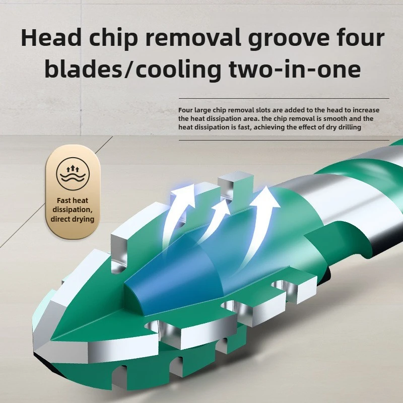 Four-edge Sawtooth Eccentric Drill Bit Special Electric Drill for Drilling Tiles and Concrete Ultra-high Hardness Drill Bit