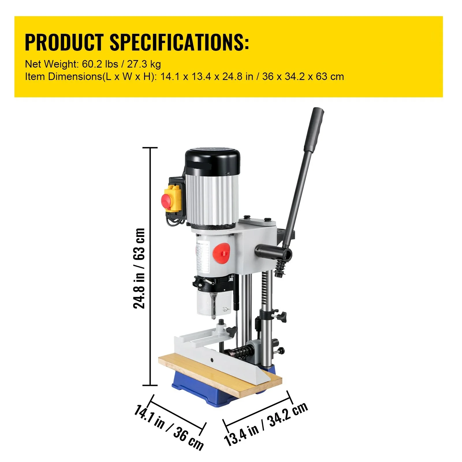 Woodworking Mortise Machine 3/4 HP Powermatic Mortiser With Chisel Bit Sets Benchtop Mortising Machine 750W Square Tenon Machine