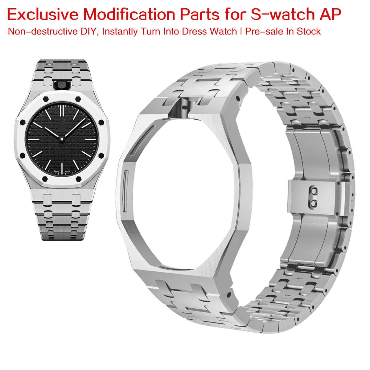 modificacion-de-reloj-swatch-con-caja-de-acero-inoxidable-correa-de-caucho-correa-de-acero-inoxidable-y-accesorios-para-reloj