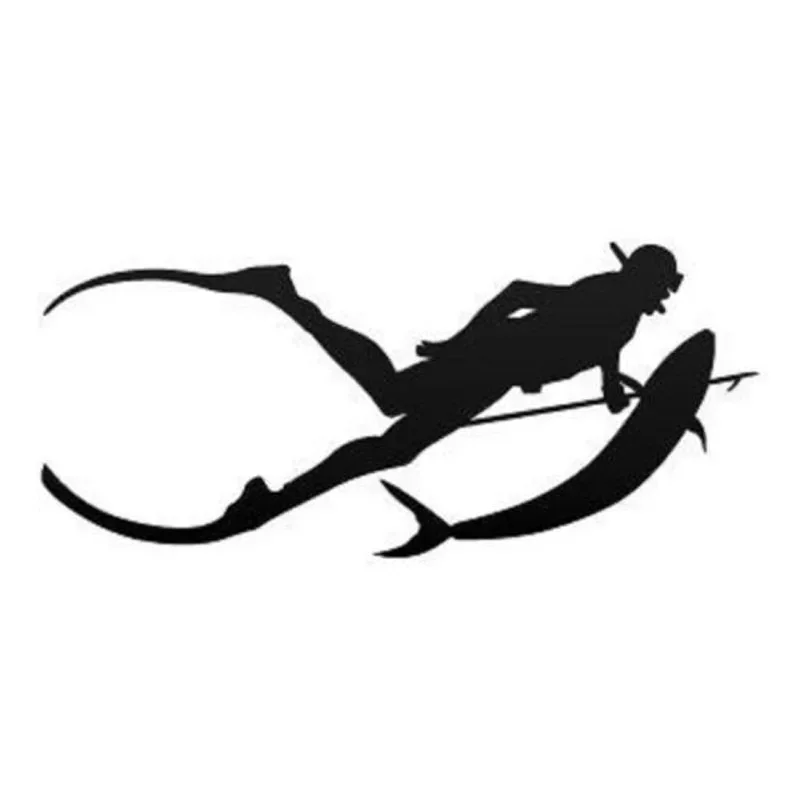 Freediving Spearfishing Diver PVC Sticker Waterproof Decal for Car Motorcycle Body Snorkeling Decoration 18x8cm