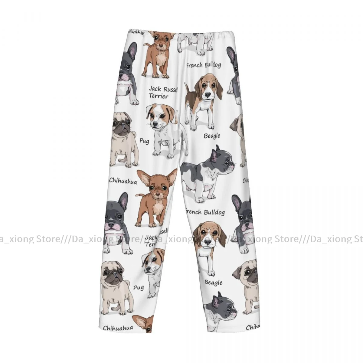 Pantaloni da notte da uomo pantaloni da salotto maschili cani carini da uomo Bulldog francese Beagle Jack Russell Terrier Chihuahua Pug pantaloni del pigiama