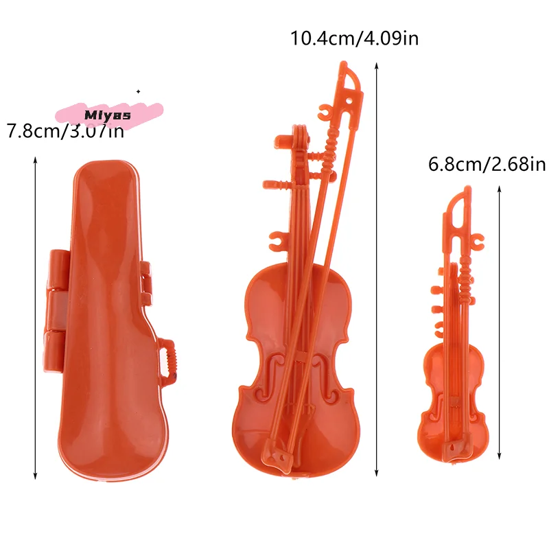 3 pçs/set casa de bonecas em miniatura violino conjunto vintage mini simulação instrumento jogo do miúdo decorativo micro cena foto adereços