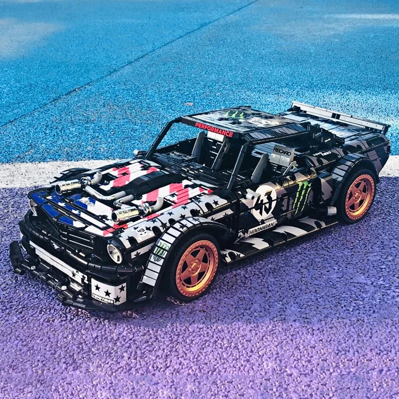 التقنية 33003 MOC فريد فورد موستانجيد Hoonicorn V2 سباق السيارات MOC-22970 اللبنات الطوب لعب للأطفال هدايا عيد الميلاد #5
