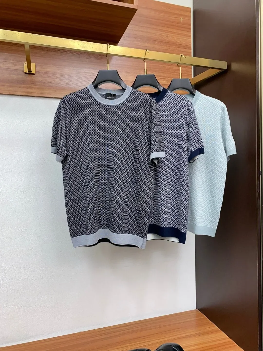 

Kiton light luxury knitted Italian crew neck versatile casual short-sleeved T-shirt