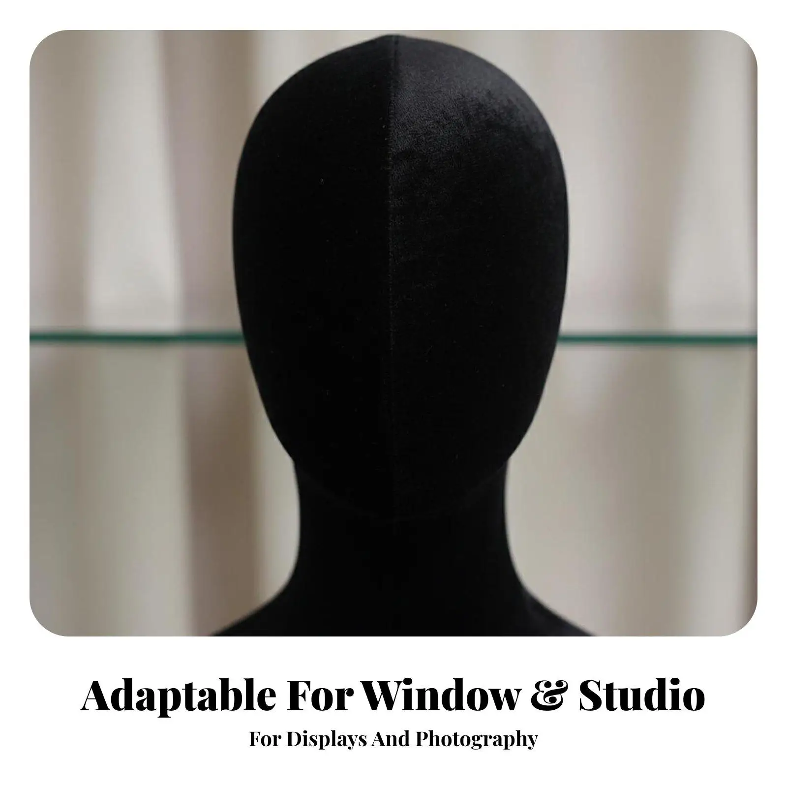 Elegant Velvet Head Mannequin Display Stand for Jewelry Neck Scarf Hat and Glasses in Craft Fairs and Shops