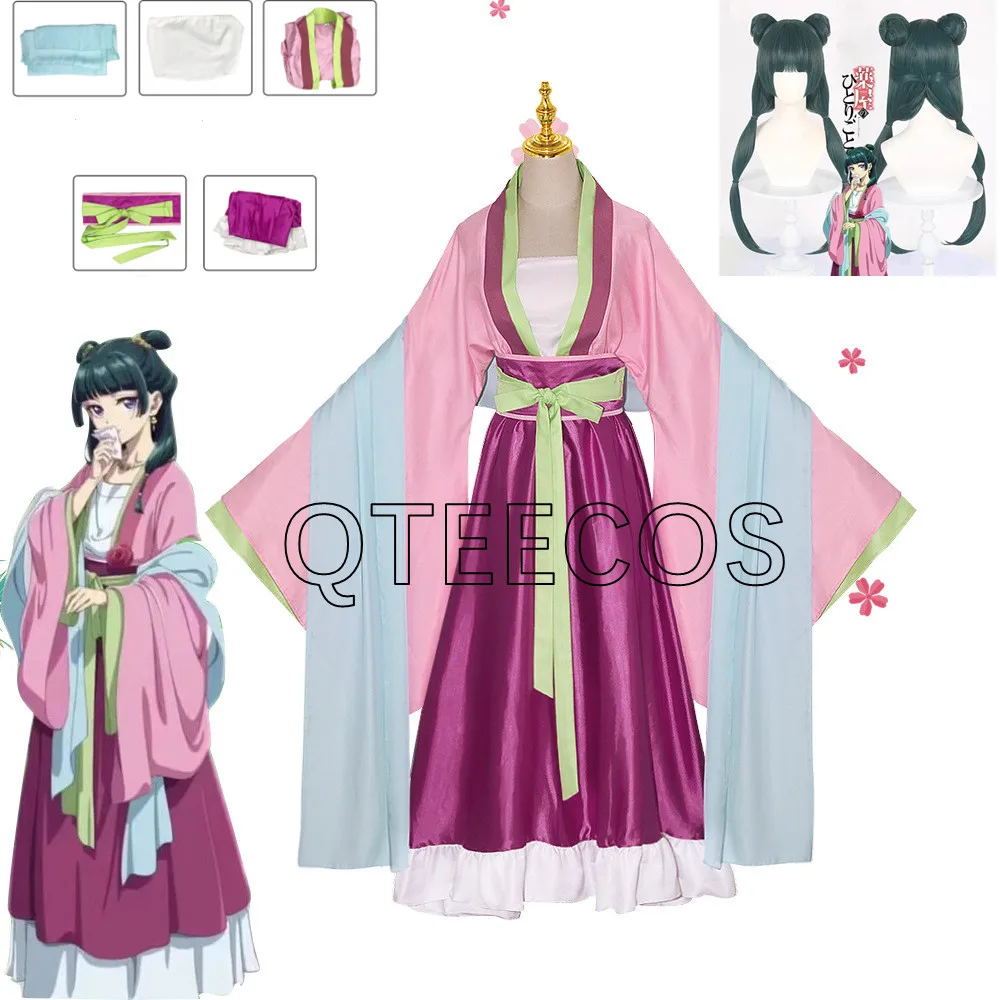 

Maomao Косплей Костюм Аниме Аптекарь Дневники Розовое Платье Хэллоуин Вечеринка для Женщин Карнавальный Маскирующий Костюм