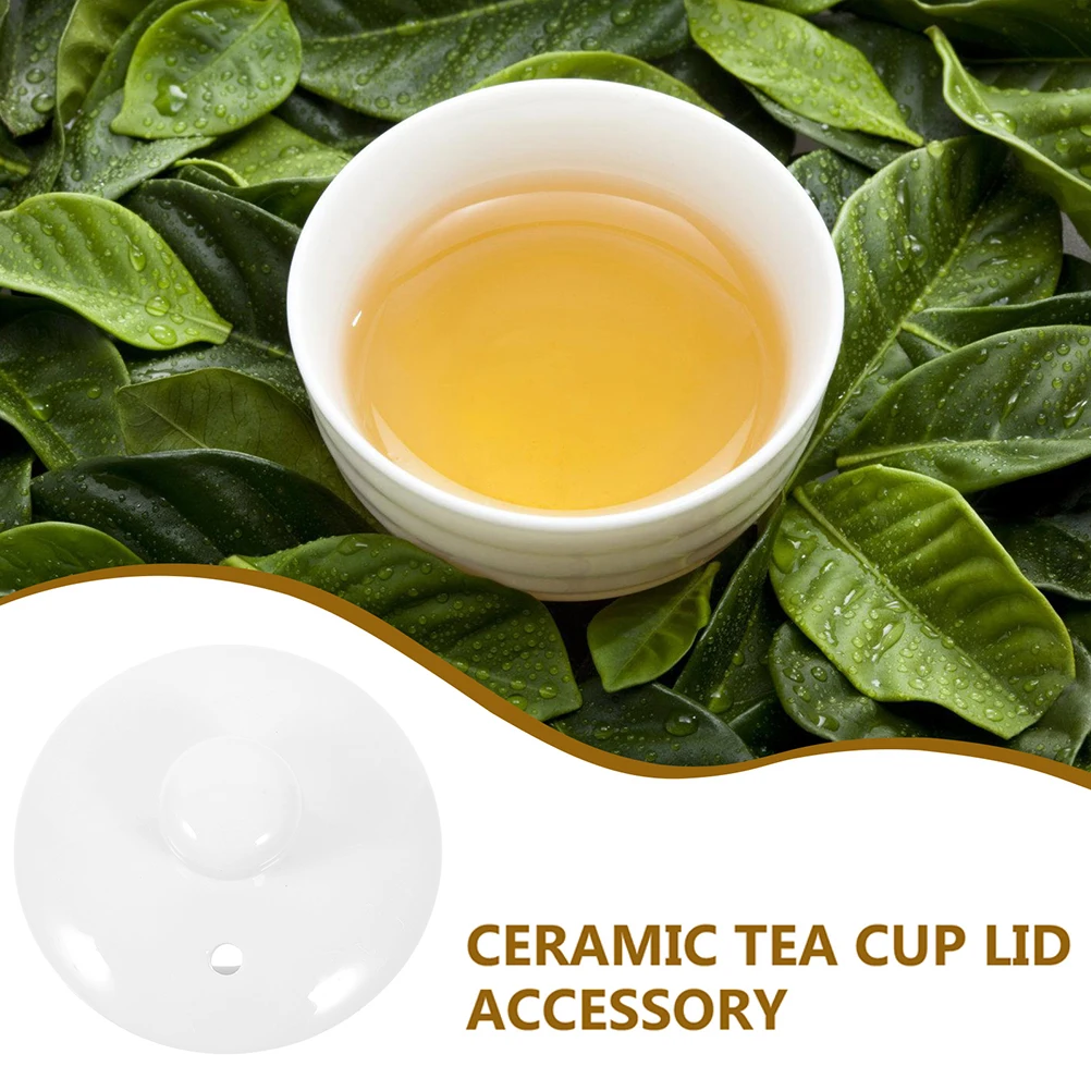 

2Pcs Ceramic Tea Cup Lid Replacement Lid for Teapot Kettle Cover Preserves Flavor Smooth Edges No Spill Elegant Design Home