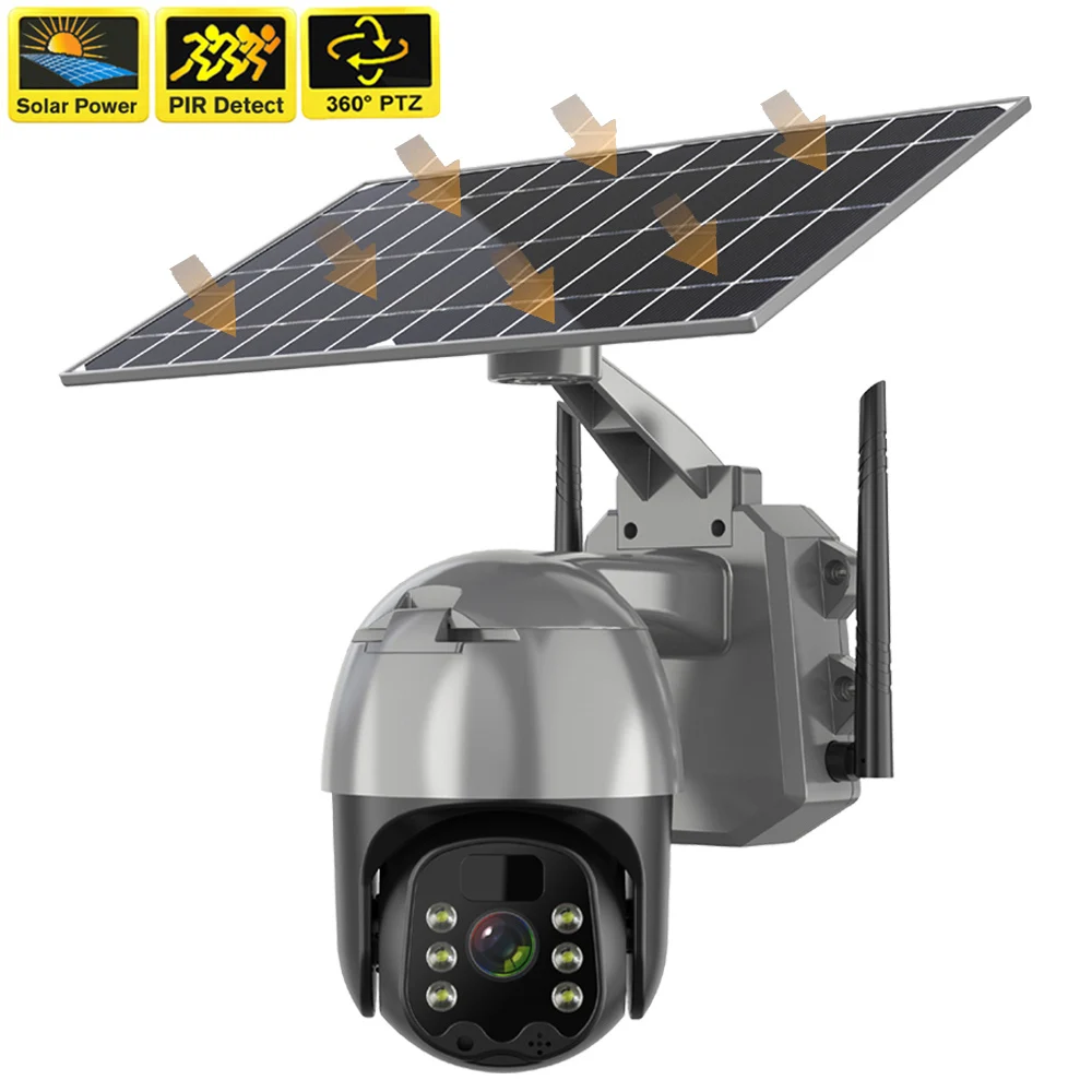 

HD 3MP Wireless WiFi 4G Solar Panel Powered Camera Outdoor Security Protection Surveillance Cam CCTV 360 PTZ Smart Home IP Cams