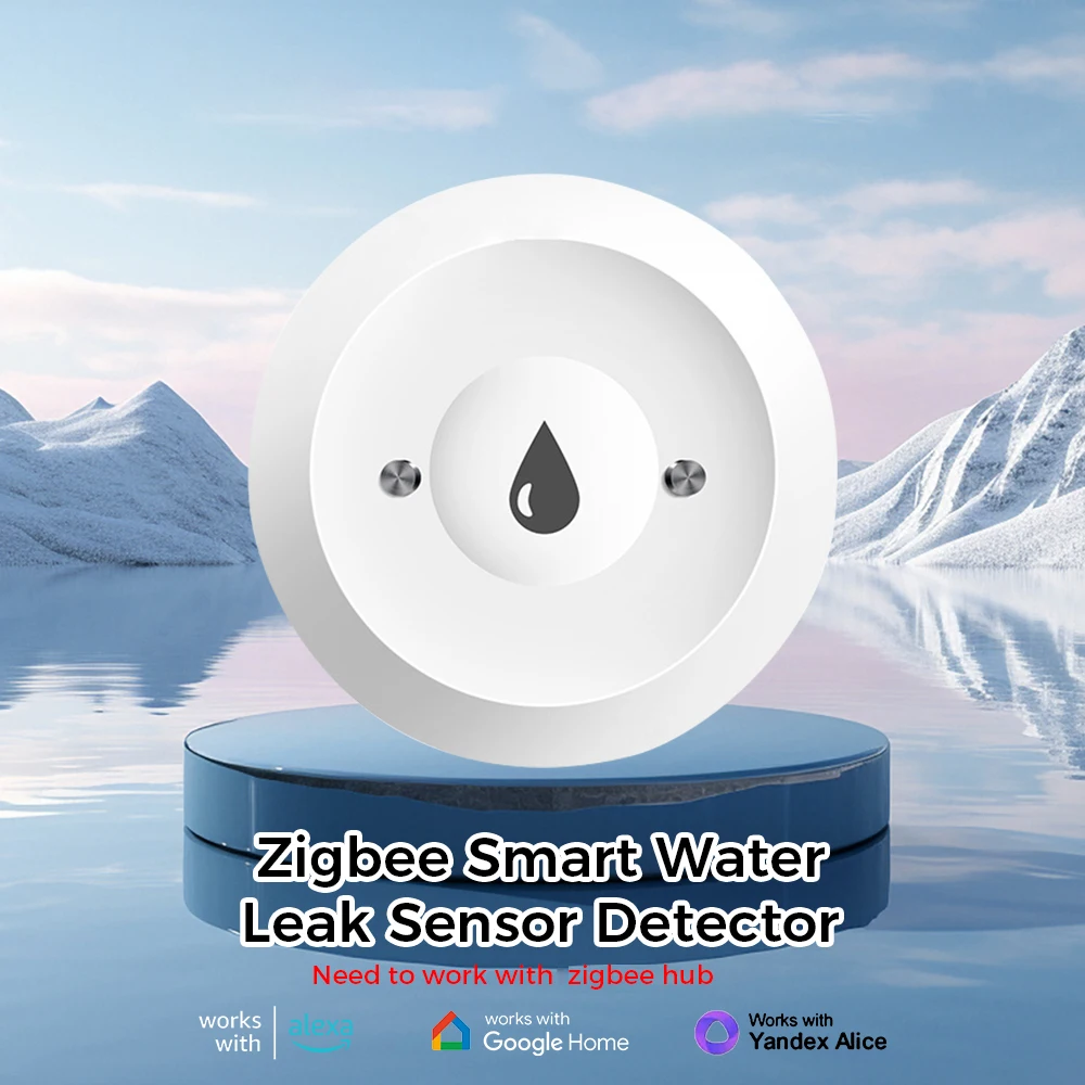 ZigBee Water Detect Sensor Alarm Water Sensor Leak Detector Flood Water Leakage Alarm APP Control Work With Zigbee Gateway