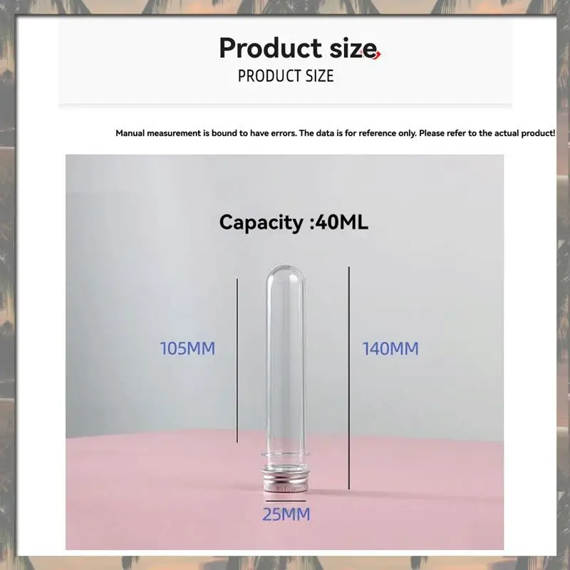 A70U Nuovo 20 Pz Provette Trasparenti 40 Ml Con Tappi Tubo di Stoccaggio In Plastica Per Piante Gumball Spezie Caramelle Esperimenti Scientifici