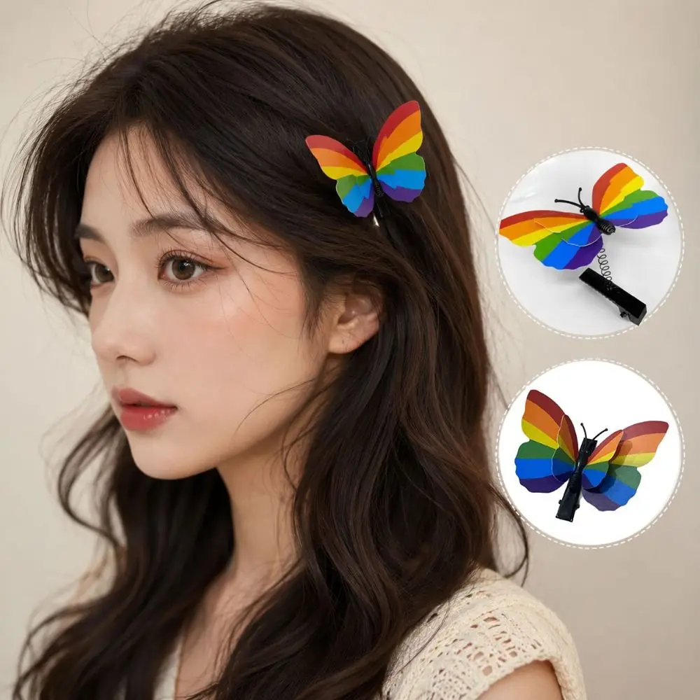 10Pcs/Set 3D Butterfly Hair Clip Portable Colorful Butterfly Hair Accessory Hairpins Spring Clip Butterfly Headpiece