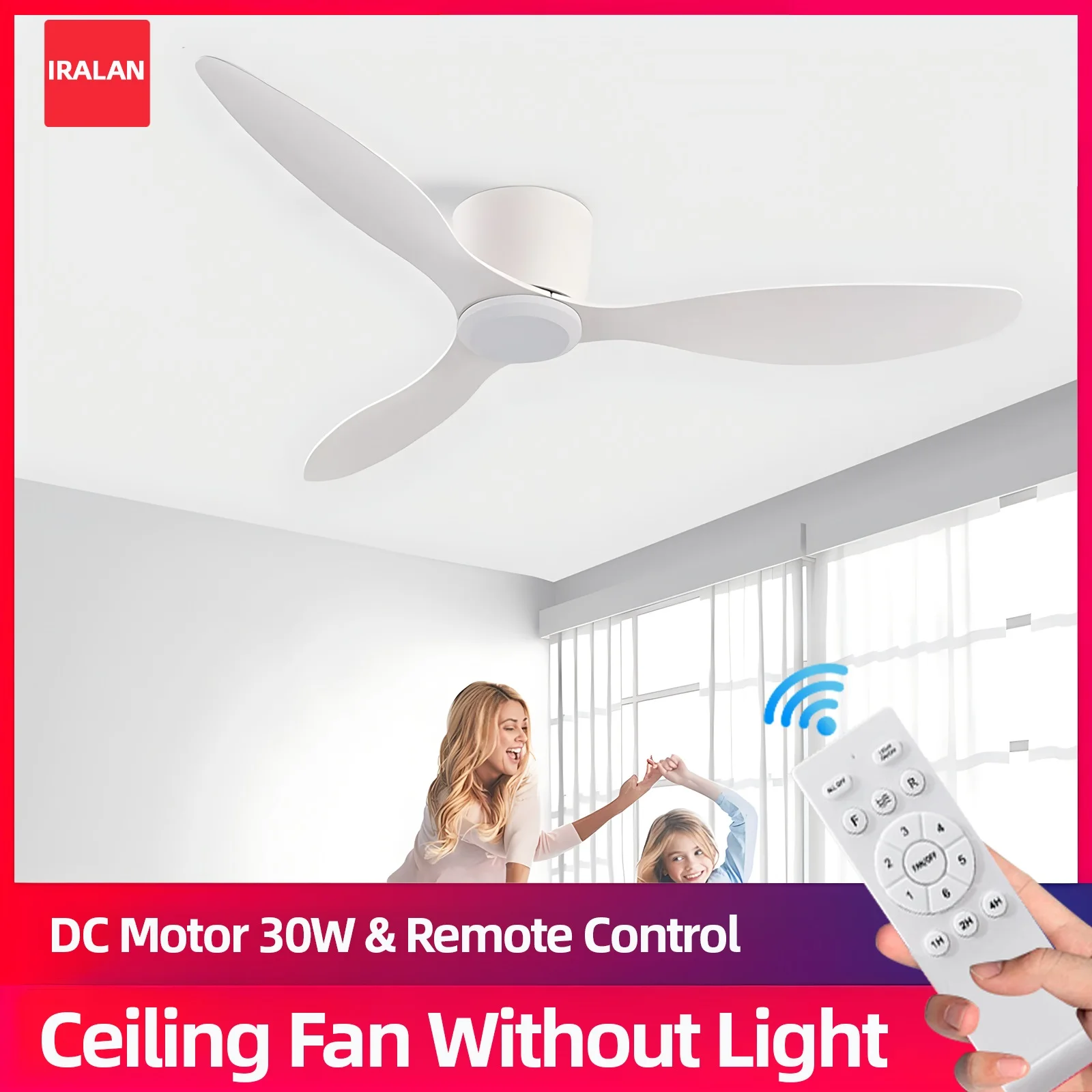 

Nordic Ceiling Fan Fan With Remote Control Applicable to Living Room Restaurant Bedroom Household Room Fans Decorative