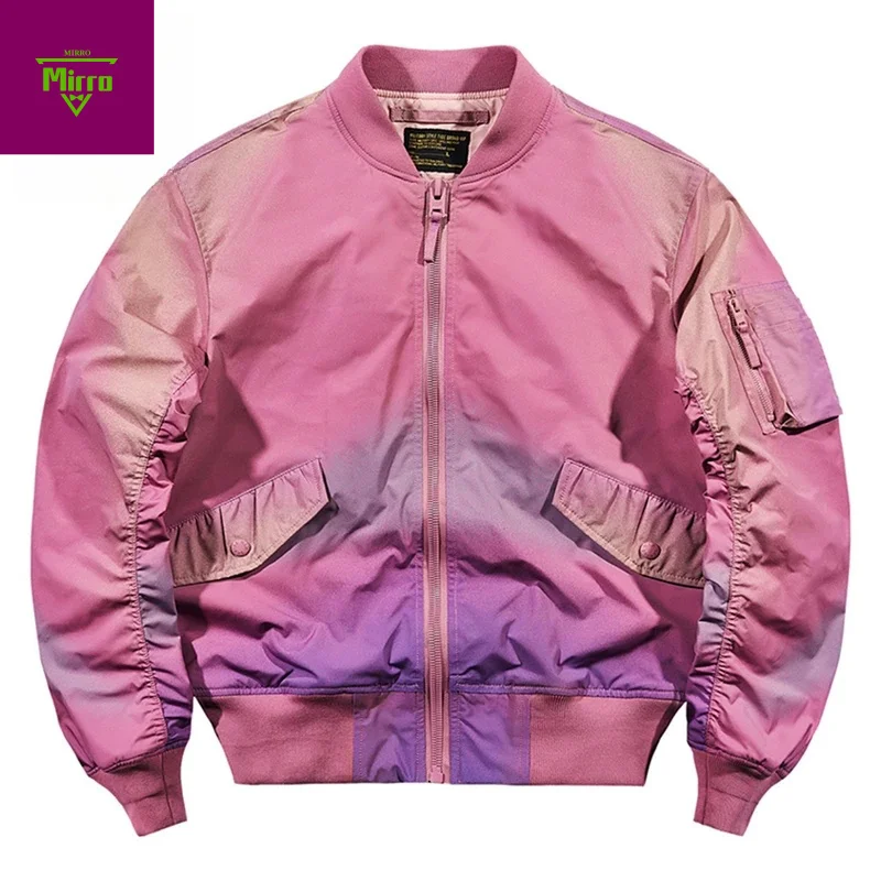 

Куртка-бомбер в стиле Харадзюку в стиле хип-хоп, розовая уличная одежда больших размеров, техническая одежда, куртки для пар, модная бейсбольная университетская куртка и пальто