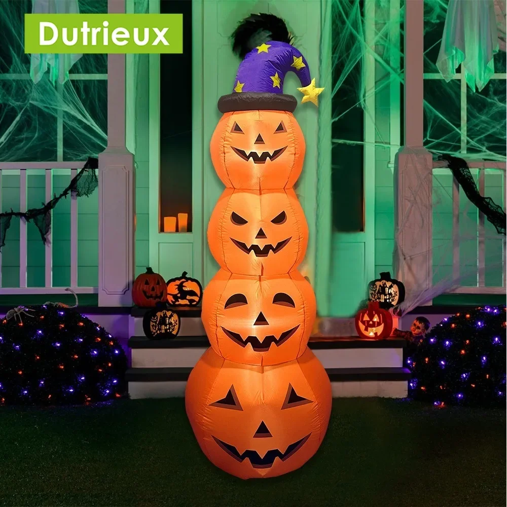 

Halloween New Giant 2.4m LED Pumpkin Inflatable Mold Halloween Decoration 1.2m Outdoor Atmosphere Decoration Inflatable Mold