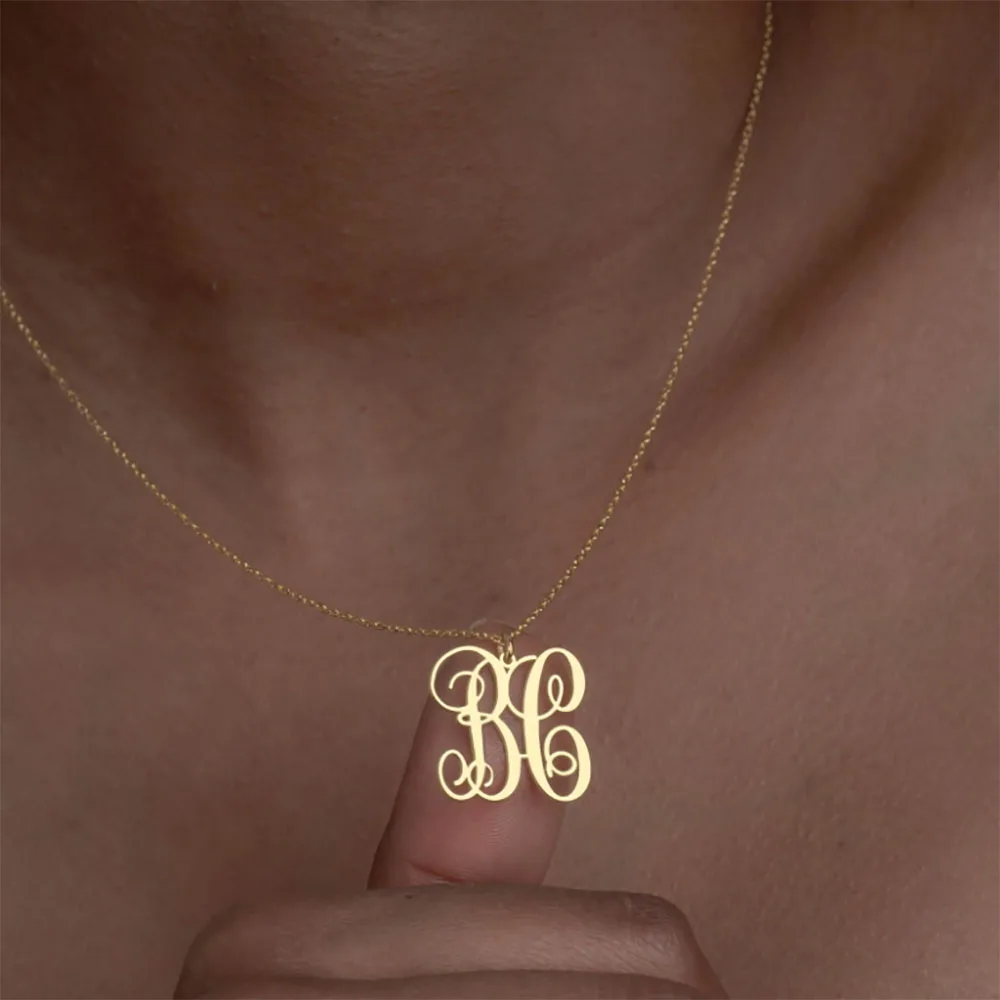 Custom Monogram Name Necklace For Women Gold Color Stainless Steel Letter initial Charm Necklace Birthday Christmas Jewelry Gift